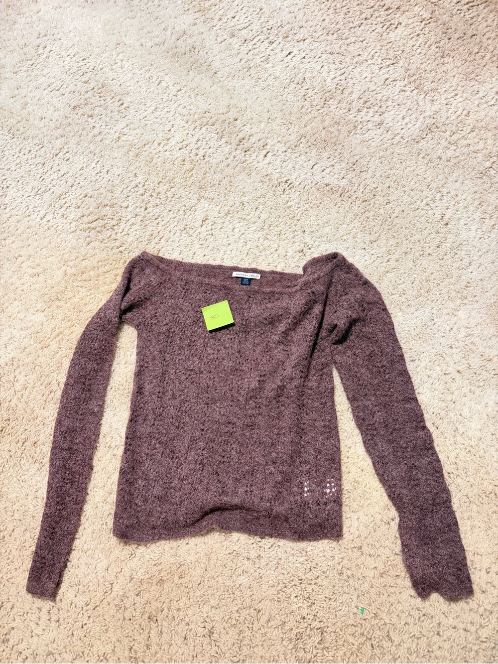 American Eagle Outfitters Off-the-Shoulder Sweater in Dusty Plum